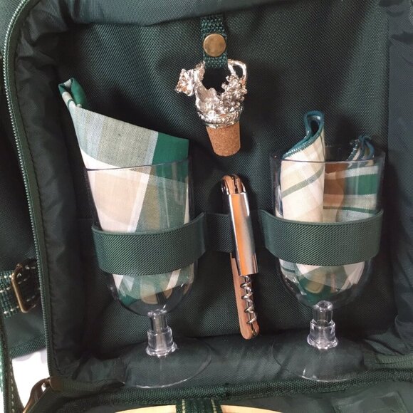 Picnic at Ascot NWT Wine Cheese Cooler Insulated Green Bag Tote Charcuterie - Picture 5 of 9